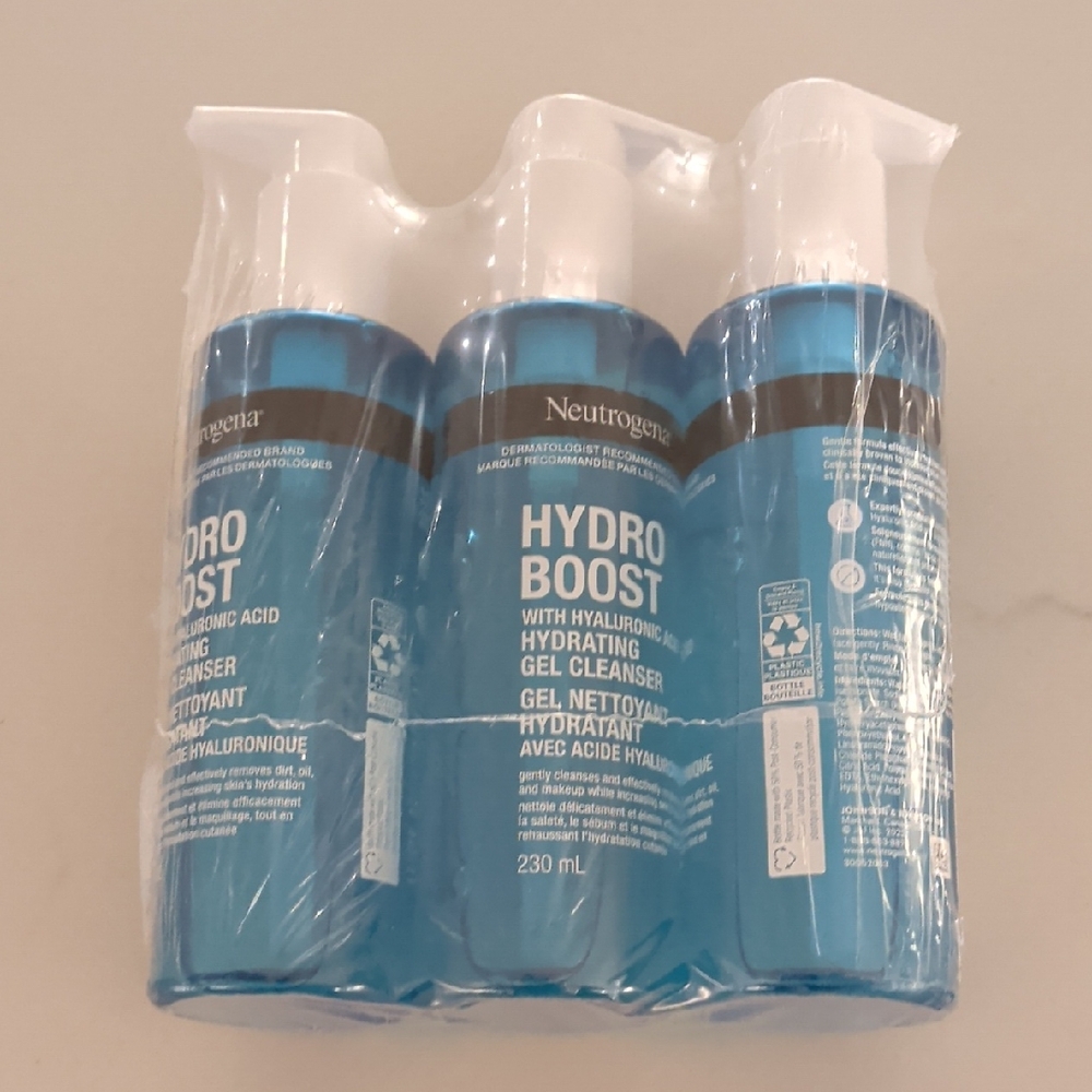 3 Pack Neutrogena Hydro Boost Hydrating Gel Cleanser - Blue